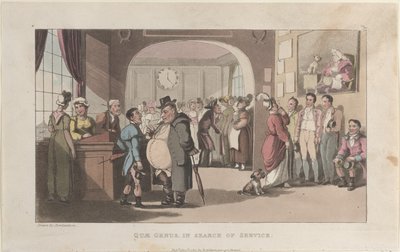 Quae Cinsi Hizmet Arayışında, Johnny Quae Cinsinin Tarihinden, The Lit..., 1 Ağustos 1821. by Thomas Rowlandson