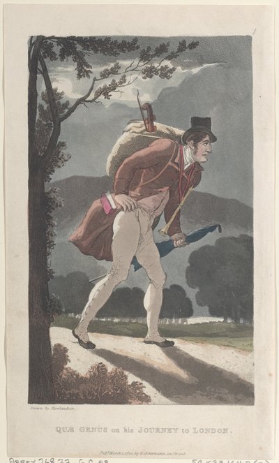 Johnny Quae Cinsinin Tarihinden Londra'ya Yolculuğunda Quae Cinsi, The ..., 1 Mart 1822. by Thomas Rowlandson