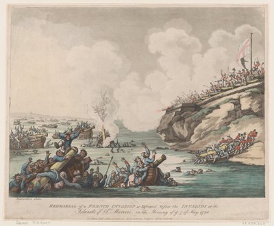 Adalarda Geçersizlerden Önce Gerçekleştirilen Bir Fransız İstilasının Provası, 18 Mayıs 1798. by Thomas Rowlandson