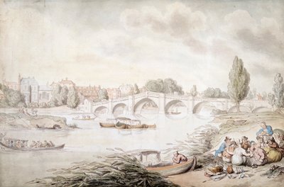 Richmond Köprüsü, Londra, c1780-c1820 by Thomas Rowlandson