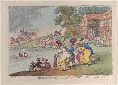 Kırsal Sporlar: Kasedeki Kedi, 24 Nisan 1811., 24 Nisan 1811. by Thomas Rowlandson