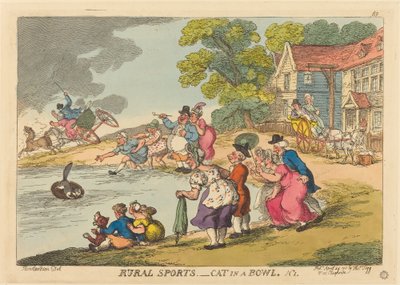 Kırsal Sporlar. Bir kasede kedi. 1 numara by Thomas Rowlandson