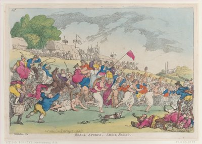 Kırsal Sporlar, Önlük Yarışı, [1 Ekim 1811], yeniden basım., [1 Ekim 1811], yeniden basım. by Thomas Rowlandson