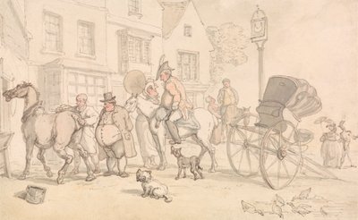 Half-Moon Inn'in dışındaki sahne by Thomas Rowlandson