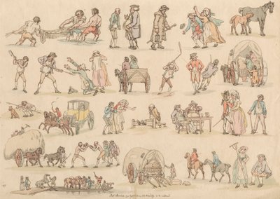 On altılı set: Figürlerin ve Manzaraların Ana Hatları by Thomas Rowlandson
