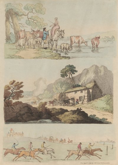 On altılı set: Figürlerin ve Manzaraların Ana Hatları by Thomas Rowlandson