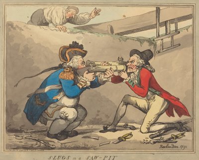 Testere çukurunda salyangozlar by Thomas Rowlandson