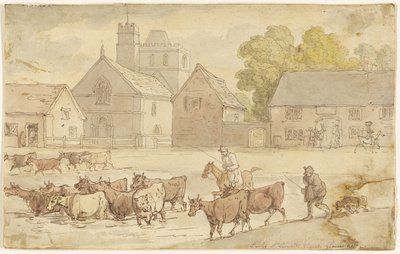 Stanley St. Leonard Kilisesi, Gloucestershire by Thomas Rowlandson