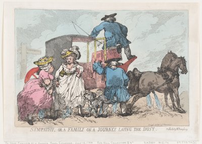 Sempati ya da Toz Döşenen Bir Yolculukta Bir Aile, 12 Temmuz 1784., 12 Temmuz 1784. by Thomas Rowlandson