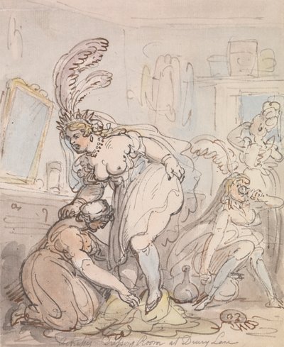 Drury Lane'deki Aktris Giyinme Odası by Thomas Rowlandson