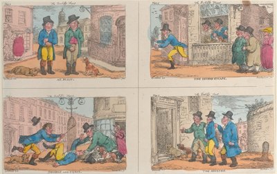 Mübaşirin Avı: Kusurda, İkinci Kaçış, Çifte ve Çömelme ve Nöbet, 1809., 1809. by Thomas Rowlandson