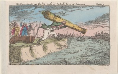 Baron, bir Türk Mühimmat parçasıyla Denize Atlıyor, [1809], yeniden..., [1809], 1811