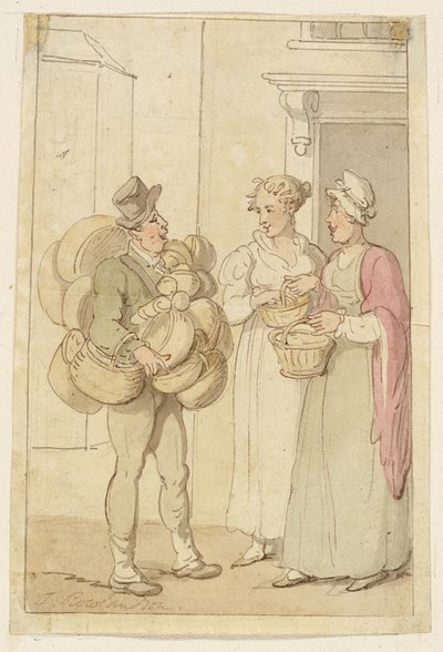 Sepet Satıcısı by Thomas Rowlandson