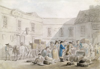 Boulogne Gümrük Binası (kağıt üzerine kurşun kalem ve gri mürekkepli klozet) by Thomas Rowlandson