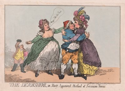 Devonshire veya Oyları Güvende Tutmanın En Onaylı Yöntemi, pub. 1784 (el renkli gravür) by Thomas Rowlandson