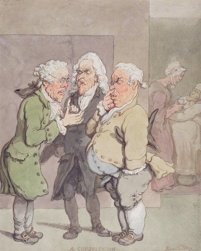 Doktorun Danışmanlığı, 1815-1820 (kağıt üzerinde grafit üzerinde kalem ve mürekkep ve wc) by Thomas Rowlandson