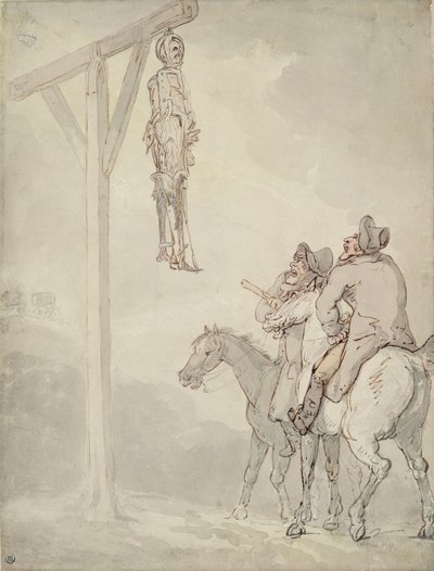 Gibbet (kalem ve mürekkep, kağıt üzerine suluboya ve kurşun kalem) by Thomas Rowlandson