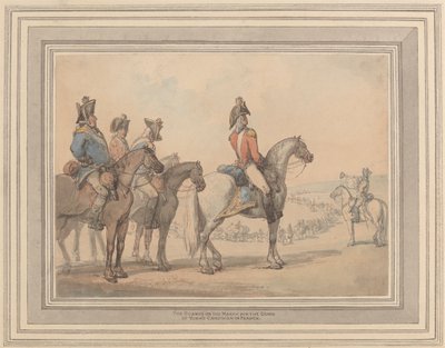 Muhafızlar, York Dükü'nün Fransa'daki Seferi için Yürüyüşte by Thomas Rowlandson
