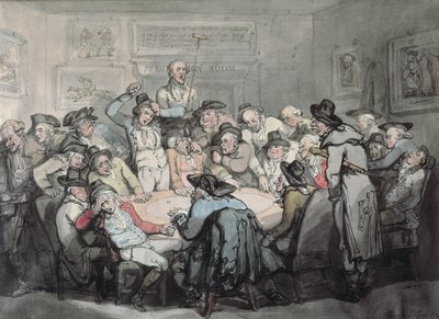 The Hazard Room (watercolour) by Thomas Rowlandson