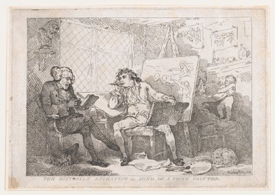 Genç Bir Ressamın Zihnini Canlandıran Tarihçi, 1784., 1784. by Thomas Rowlandson