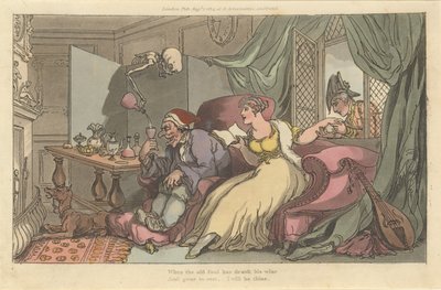 Bal Ayı İngiliz Ölüm Dansı, levha 13, 1 Ağustos 1814. by Thomas Rowlandson