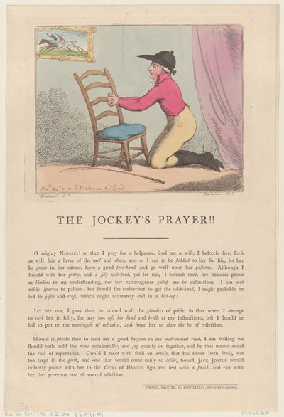 Jokeyin Duası!!, 10 Ağustos 1801., 10 Ağustos 1801. by Thomas Rowlandson