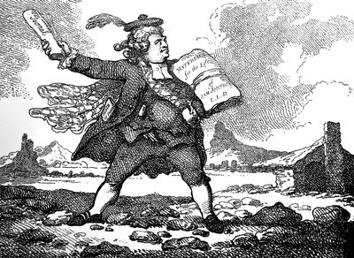 Auchinleck veya Taşlar Ülkesi manzaralı Gazeteci, 1786 dolayları. by Thomas Rowlandson
