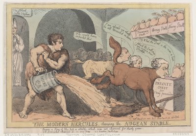 Modern Herkül, Augean Ahırını Temizlemek, 23 Nisan 1805., 23 Nisan 1805. by Thomas Rowlandson