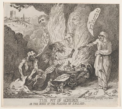 Acheron Çukuru veya İngiltere Vebalarının Doğuşu, 28 Ocak 1784., 28 Ocak 1784. by Thomas Rowlandson