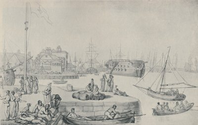 Rıhtım, Blackwall Rıhtımları, 1810, 1920 by Thomas Rowlandson