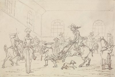 Binicilik Okulu (kağıt üzerine kalem ve mürekkep) by Thomas Rowlandson