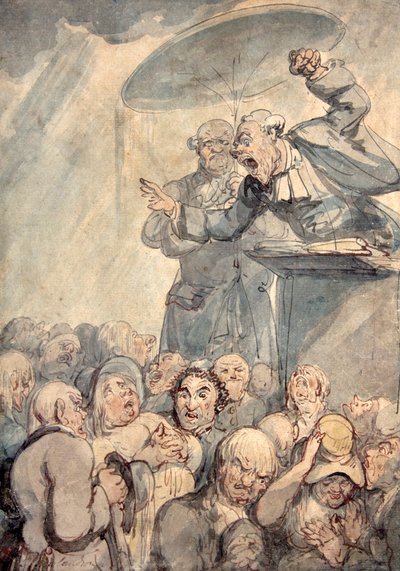 The Spellbinder (suluboya) by Thomas Rowlandson