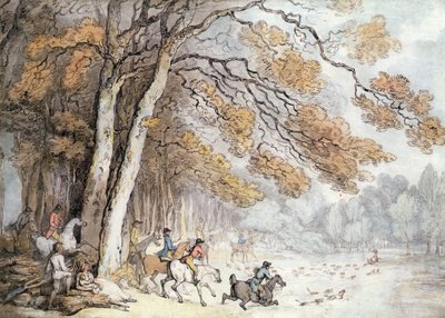 Geyik Avı (kalem ve kağıt üzerine sulu boya) by Thomas Rowlandson
