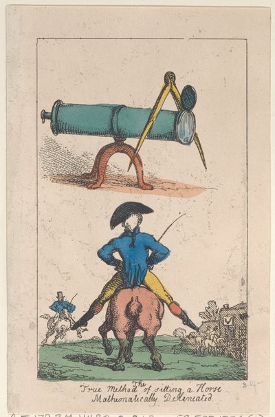 Bir Ata Oturmanın Gerçek Yöntemi, Matematiksel Olarak Tanımlanmış, 1809., 1809. by Thomas Rowlandson
