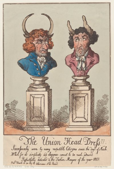 The Union Head Dress!!, 18 Mart 1801., 18 Mart 1801. by Thomas Rowlandson