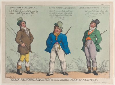 Modern Bir Moda Adamı Oluşturmanın Üç Temel Şartı, 15 Eylül 1814., 15 Eylül 1814. by Thomas Rowlandson