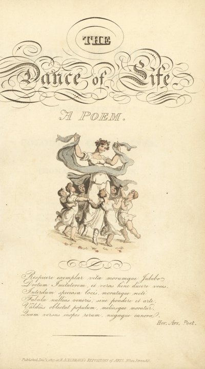 Kaligrafik başlık ve skeç içeren başlık sayfası by Thomas Rowlandson