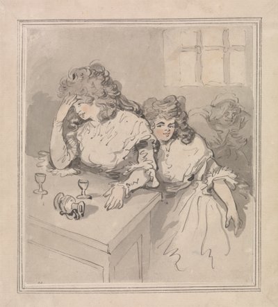 iki kız sarhoş by Thomas Rowlandson
