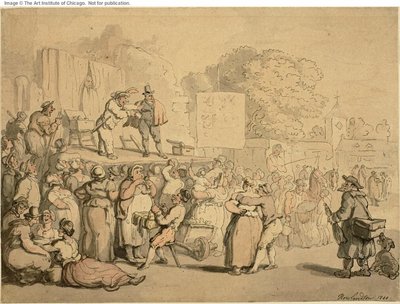 Köy Panayırı: Harlequin ve Quack by Thomas Rowlandson