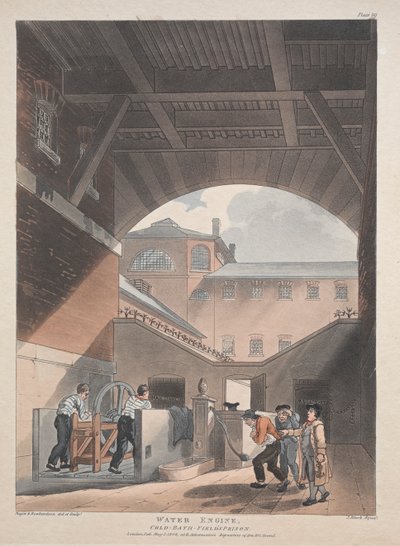 Su Motoru, Soğuk Banyo, Fields Hapishanesi by Thomas Rowlandson