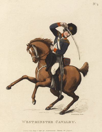 Westminster Süvari, c.1799 (renkli aquatint) by Thomas Rowlandson