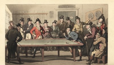 Bilardo oynayan genç İngiliz beyler by Thomas Rowlandson