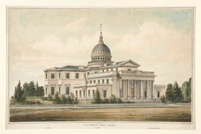N.E. 1794 İnşa Edilen Devlet Evinin Görünümü - Trenton, N.J. Değiştirilmiş ve Genişletilmiş 1845-6 by Thomas S. Sinclair