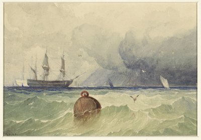 Yaklaşan ağır havalarda üç usta demir atıyor by Thomas Sewell Robins