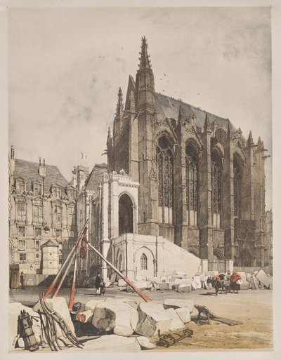Paris'te Pitoresk Mimari, Ghent, Antwerp, Rouen: La. Ste Chapelle, Paris by Thomas Shotter Boys