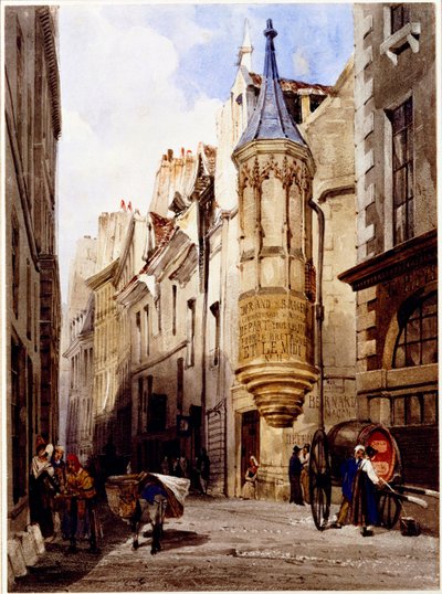 Rue de l"Amiral Coligny, rue Bailleul, Paris, 1831 by Thomas Shotter Boys