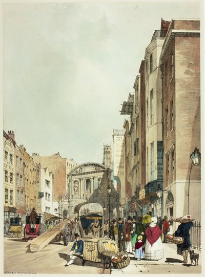 The Strand'dan Temple Bar, Londra'nın Orijinal Görünümlerinden 22 numaralı plaka by Thomas Shotter Boys