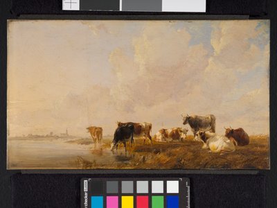 Nehir kenarındaki sığırlar, 1835 by Thomas Sidney Cooper