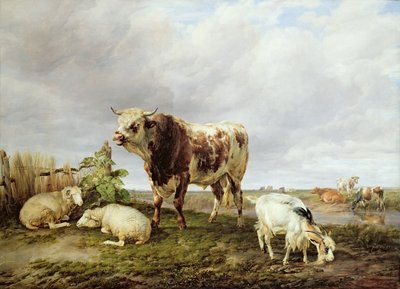 Çayırdaki Sığır by Thomas Sidney Cooper