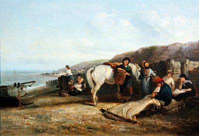 Ağları Onarmak (tuval üzerine yağlı boya) by Thomas Smythe